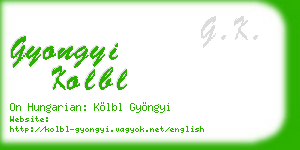 gyongyi kolbl business card