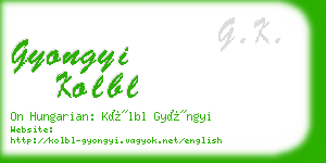 gyongyi kolbl business card